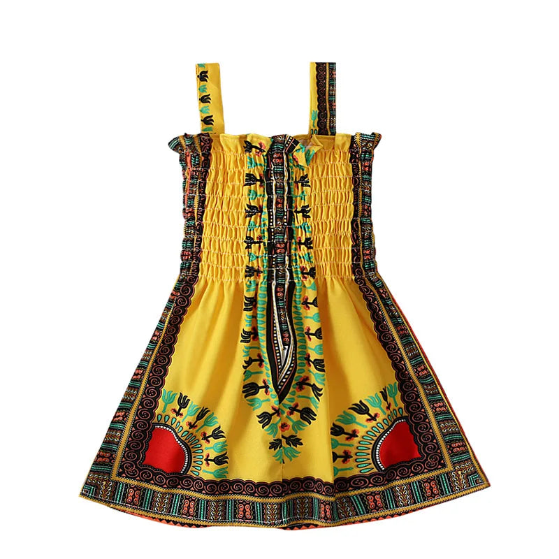 African Dress Girl Traditional African Clothing Dashiki Ankara Kid Kawaii Sundress Elegant Children Print Summer Style