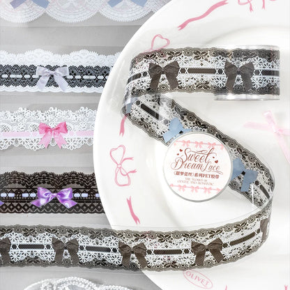 Mr. Paper 6Style 1Roll/bag Sweet Dreams Lace Series PET tape for DIY handbook cup glass bottle scrapbook card decoration