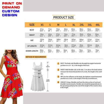 Custom Dress Print On Demand Party Sexy Girls Cartoon Image Design Women Uniforms Matching Clothes Customized DIY Dropshipping