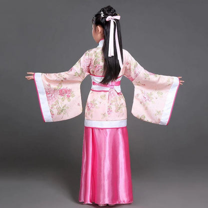 Hanfu Children 2023 Chinese Costume Kids Flower Girl Dresses Traditonal Stage Wear Women Dance Costume Adult Fairy Dress