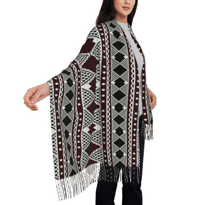 Amazigh Foutha Kabyle Scarf Wrap Women Long Winter Warm Tassel Shawl Unisex Mediterranean Geometric Scarves