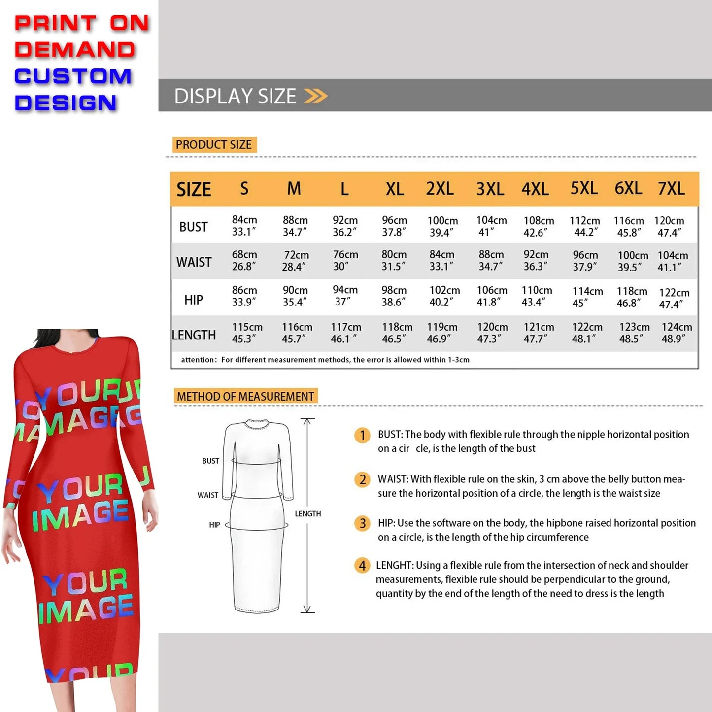 Custom Dress Print On Demand Party Sexy Girls Cartoon Image Design Women Uniforms Matching Clothes Customized DIY Dropshipping