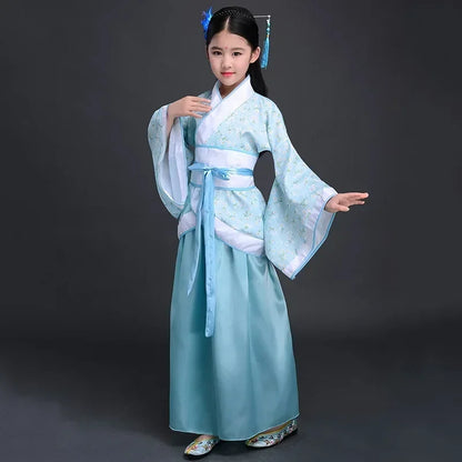 Ancient Costume Dance Girl Set Performance Show Child Clothing Cosplay Princess Chinese Traditional Dress for Girls Hanfu Dress