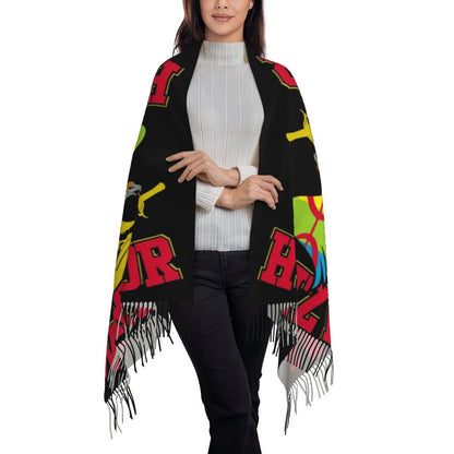 Print Amazigh Pride Tifinagh Patriotic Kabyle Scarf Men Women Winter Warm Scarves Traditional Geometric Amazigh Shawl Wrap