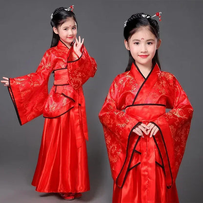 Ancient Costume Dance Girl Set Performance Show Child Clothing Cosplay Princess Chinese Traditional Dress for Girls Hanfu Dress