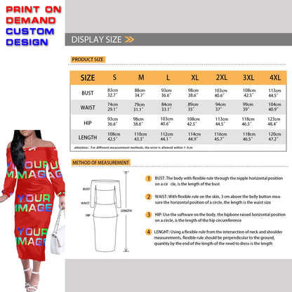 Custom Dress Print On Demand Party Sexy Girls Cartoon Image Design Women Uniforms Matching Clothes Customized DIY Dropshipping