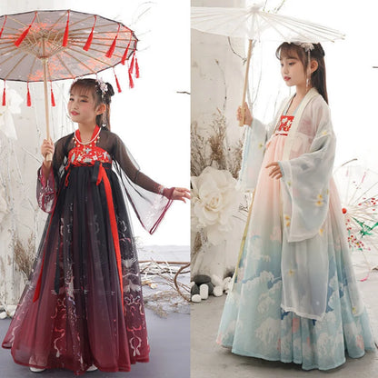 New Retro Chinese Hanfu Children's Girls' Dress Imitation Tang Dynasty Girls' Dress