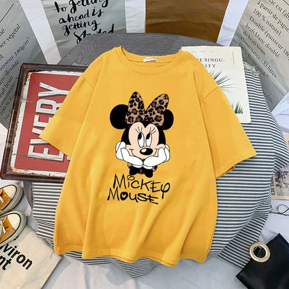 Kawaii Womens T-shirts Mickey Anime Blouses Y2k Clothing Graphic T Shirts Clothes Harajuku Oversized T Shirt Tops Harajuku