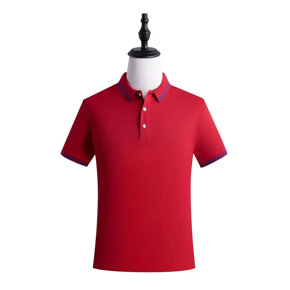 Men Polo T-shirt Logo Customizable Golf Hombre Polos 50% Cotton Daily Smart Casual Clothing Summer Autumn Lapel Top Personalized