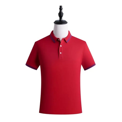 Men Polo T-shirt Logo Customizable Golf Hombre Polos 50% Cotton Daily Smart Casual Clothing Summer Autumn Lapel Top Personalized