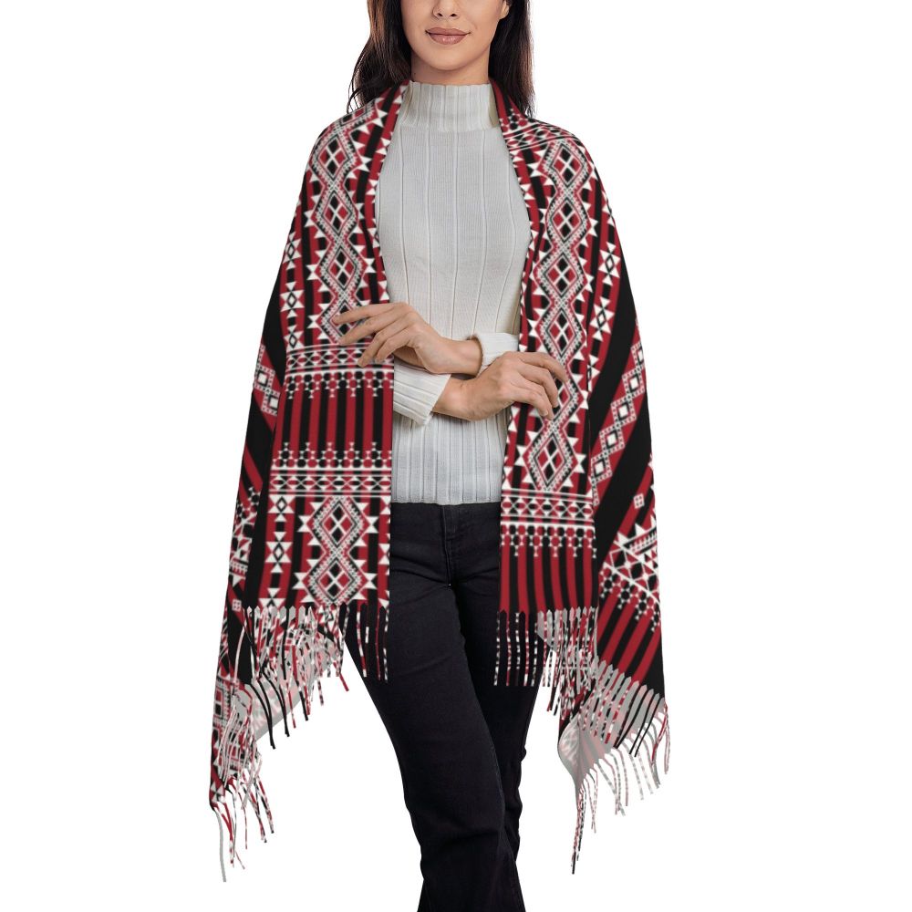 Print Amazigh Pride Tifinagh Patriotic Kabyle Scarf Men Women Winter Warm Scarves Traditional Geometric Amazigh Shawl Wrap