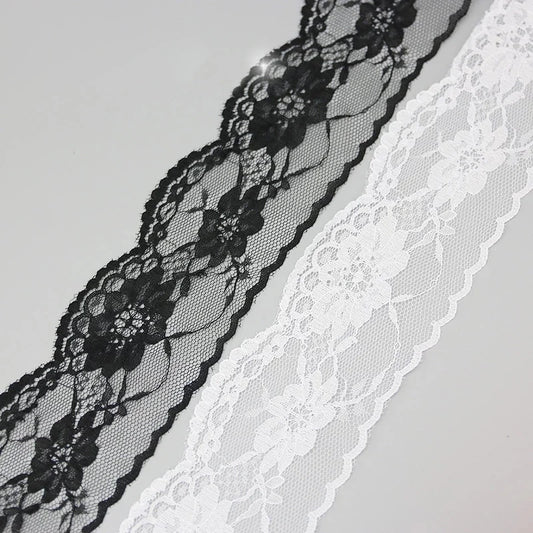 (10 yards/roll) 65mm white and black Lace fabric Webbing Decoration Lovely gift packing Material