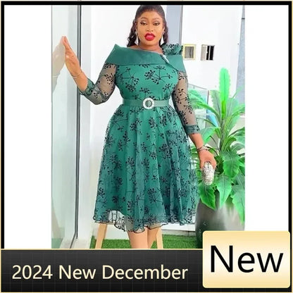 Elegant African Dresses for Women 2025 Africa Clothing Plus Size Wedding Party Dress Dashiki Ankara Office Lady Outfit Robe