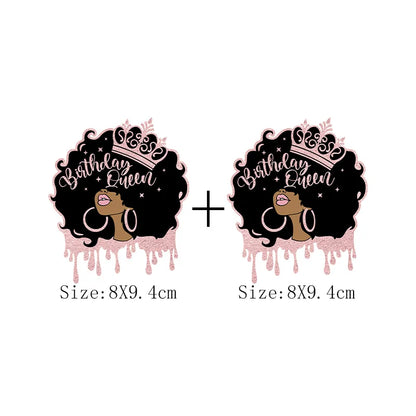 Afro Women Heat Transfer Patch For Clothing Fashion Black Girl DIY T-Shirt Hoodie Iron On Patch On Men And Women Clothes Sticker