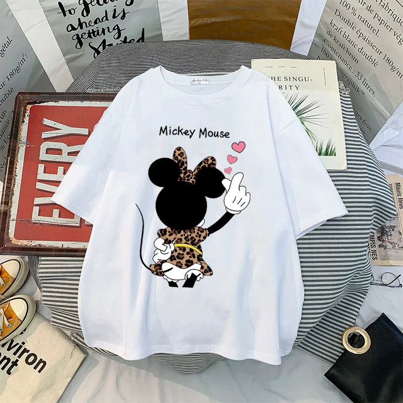 Kawaii Womens T-shirts Mickey Anime Blouses Y2k Clothing Graphic T Shirts Clothes Harajuku Oversized T Shirt Tops Harajuku