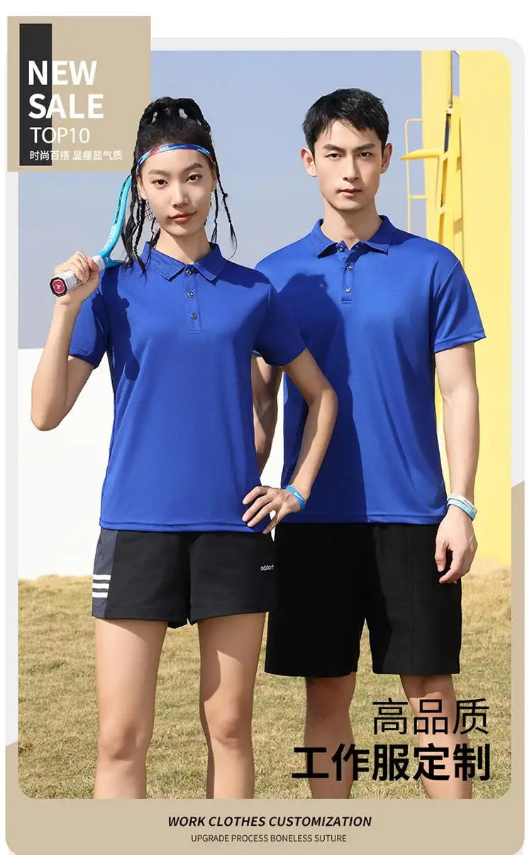 Customized Quick Drying Shirts Men Women Summer Sport Polo Shirt Cool Fabric Running Fitness T-shirt Logo Personalised Clothing