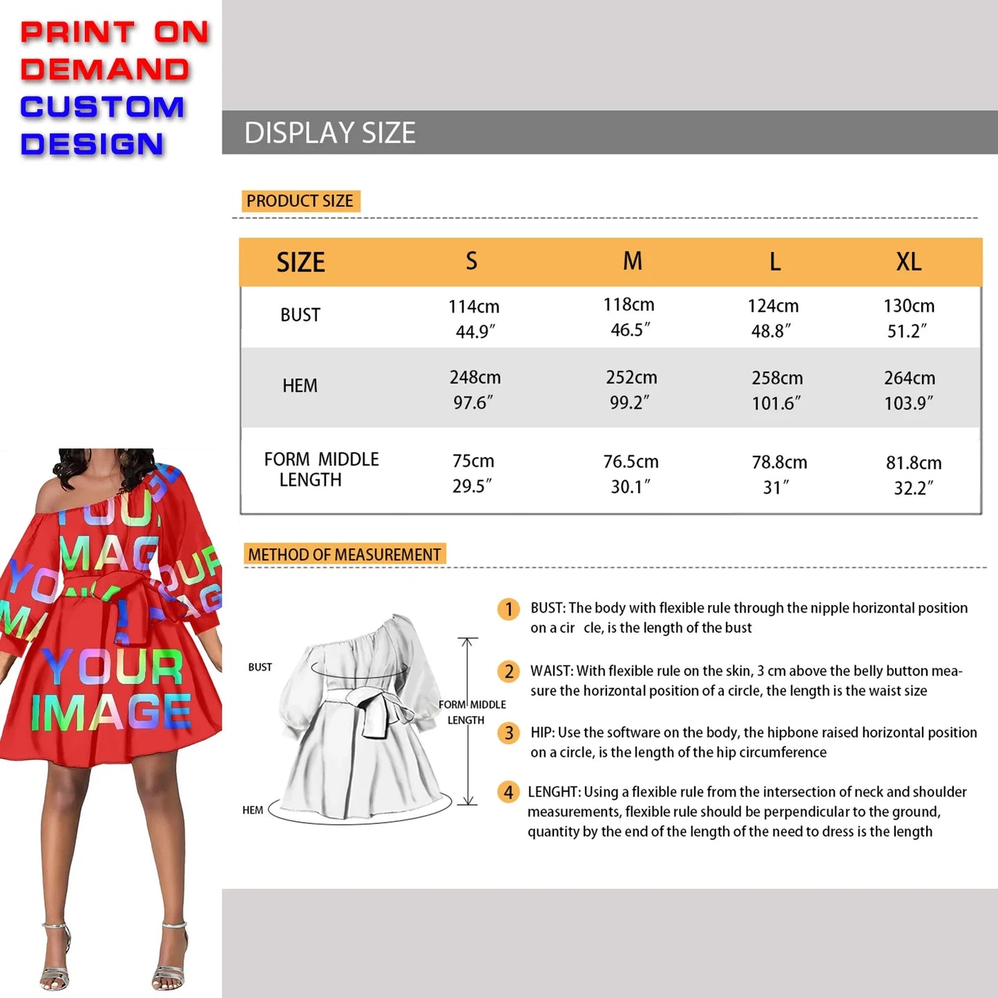 Custom Dress Print On Demand Party Sexy Girls Cartoon Image Design Women Uniforms Matching Clothes Customized DIY Dropshipping