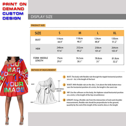 Custom Dress Print On Demand Party Sexy Girls Cartoon Image Design Women Uniforms Matching Clothes Customized DIY Dropshipping