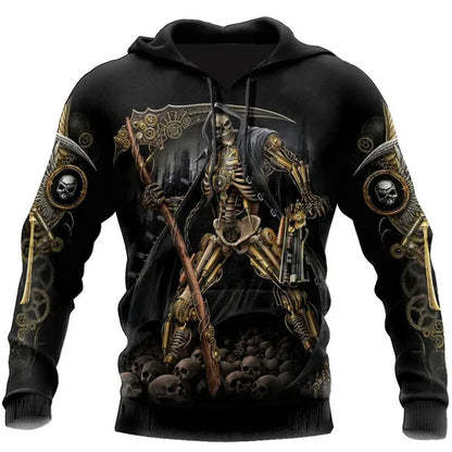 New Skull Graphics Men's Hoodie Tops 3D Fashion Unisex Sweatshirt Winter And Autumn Hip Hop Oversized Casual Clothing