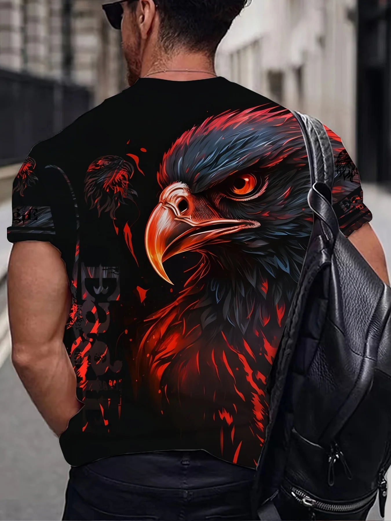 Eagle Pattern Print Men's Short Sleep Comfy T-shirt Summer Outdoor Casual Fashion Breathable Comfortable Short sleeved Top