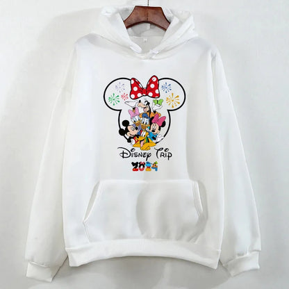 2024 Disney Family Vacation Clothes Fashion Trend Disneyland Travel Hoodies Autumn Long Sleeves Pullover Women Casual Sweatshirt