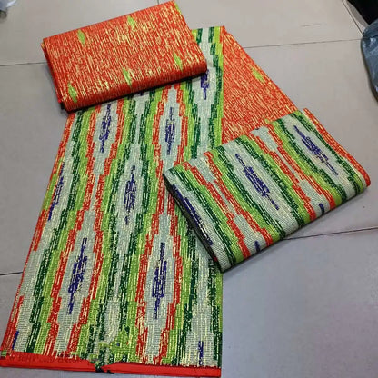 KENTE 4+2YARD 2024 Latest Design 6 Yards/lot African Fabric Gold Powder Ankara 100% Cotton Farbic For Sewing Wax Print Fabric