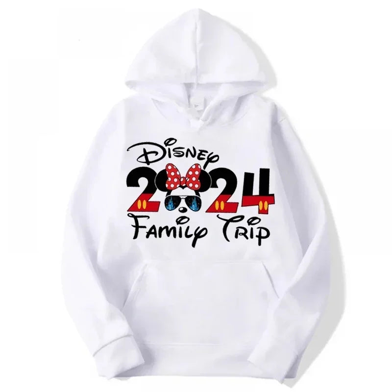 2024 Disney Family Vacation Clothes Fashion Trend Disneyland Travel Hoodies Autumn Long Sleeves Pullover Women Casual Sweatshirt