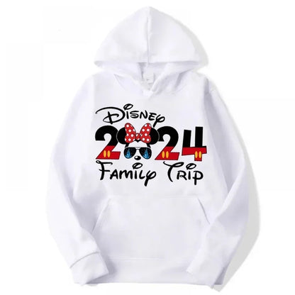 2024 Disney Family Vacation Clothes Fashion Trend Disneyland Travel Hoodies Autumn Long Sleeves Pullover Women Casual Sweatshirt