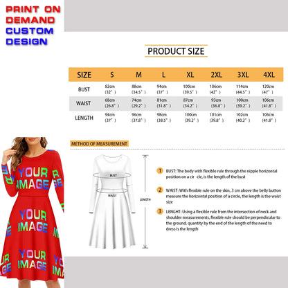 Custom Dress Print On Demand Party Sexy Girls Cartoon Image Design Women Uniforms Matching Clothes Customized DIY Dropshipping