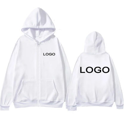 Customized Printed Men Women Zipper Up Hoodie Loose Casual Clothing Fashion Long Sleeve Hooded Pullover Personality Sweatshirts