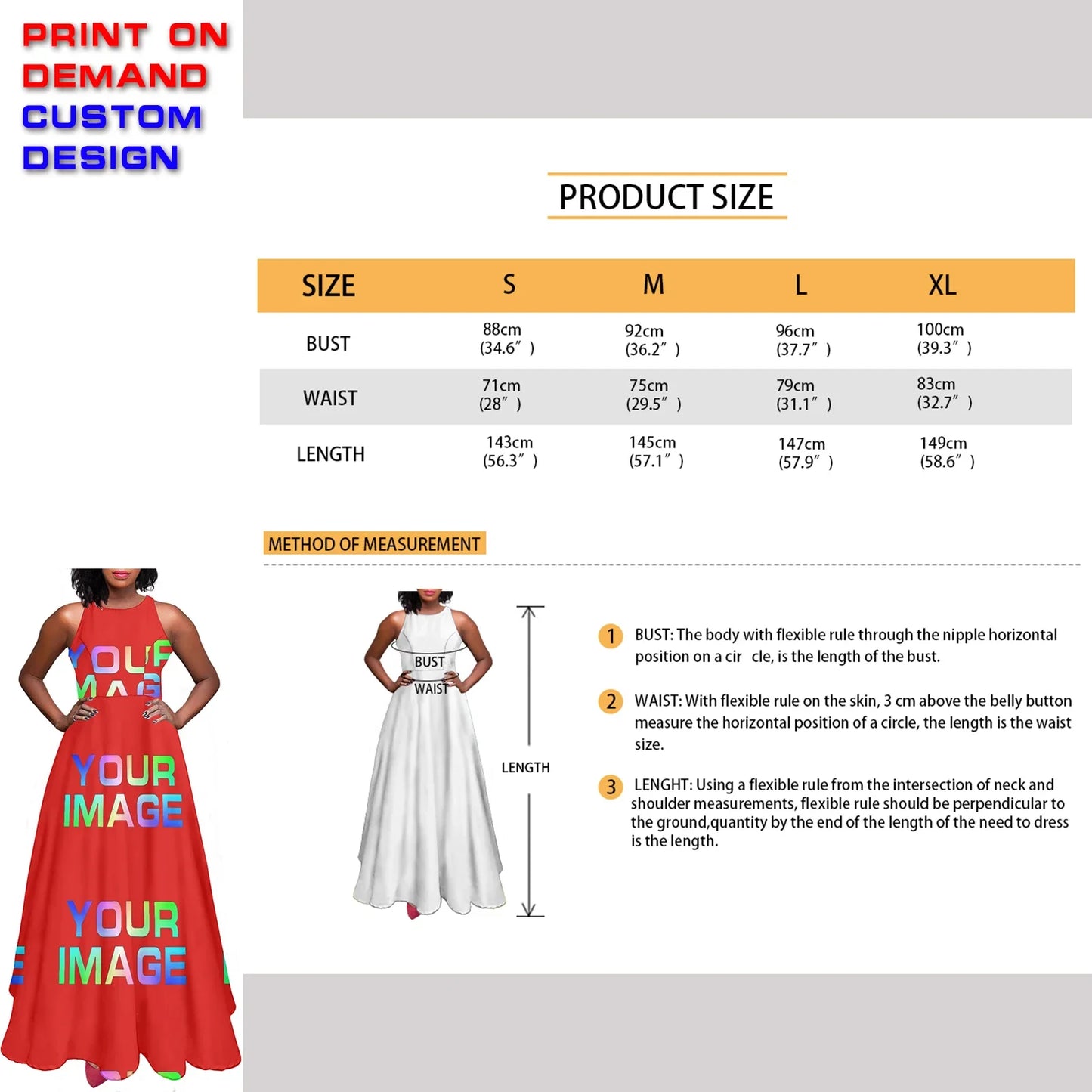 Custom Dress Print On Demand Party Sexy Girls Cartoon Image Design Women Uniforms Matching Clothes Customized DIY Dropshipping