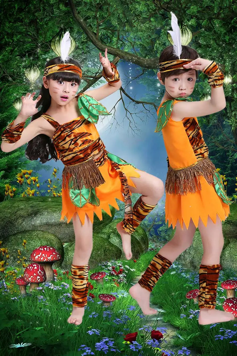 June 1st International Children's Day Wild Man Performance Costume Dance Costume Primitive Indian Hunter Performance Costume