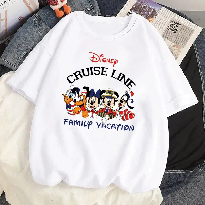 Disney Cruise Mickey Mouse T-shirt Fashion Women Casual Short Sleeves T Shirt Tops Summer Streetwear Harajuku Tshirt Clothes