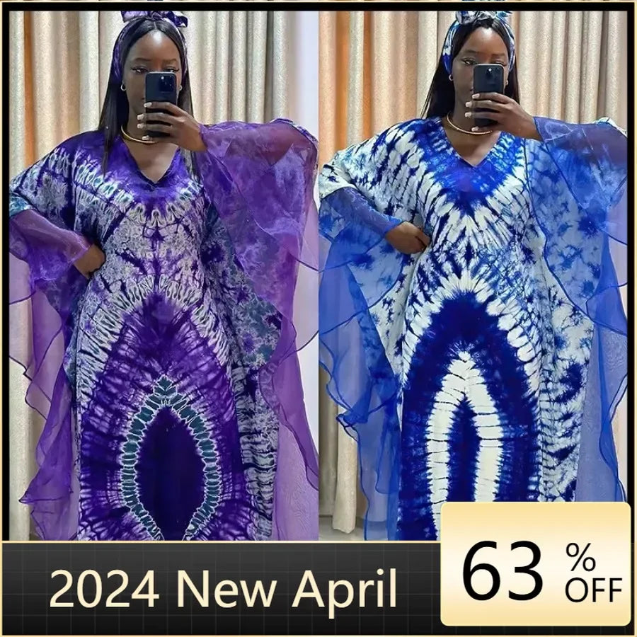 Outfits Dashiki African Dresses for Women Summer Kaftan African V-neck Polyester Plus Size Long Maxi Dress Gowns Ankara Dresses