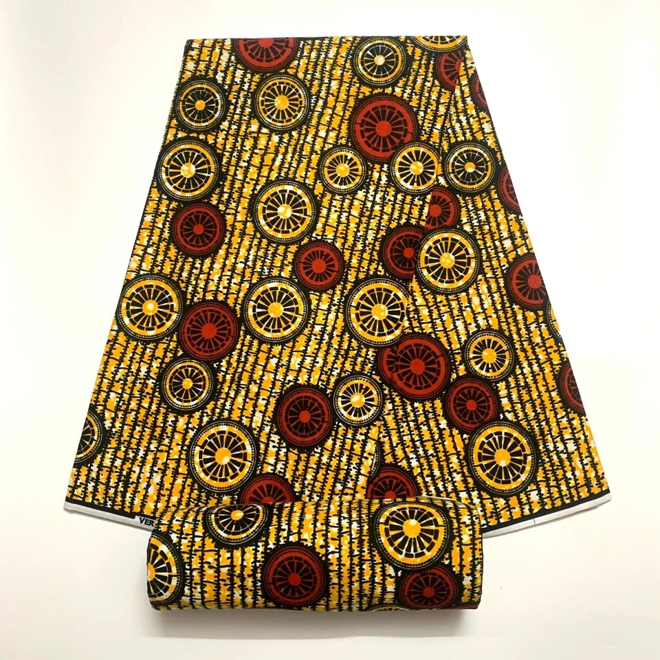 Guarunteed African Fabric Real Wax Print 100%Cotton 2025 Tissu Ghana Pagne Wax Africain Loincloth For Dress Ankara Fabric 6yards