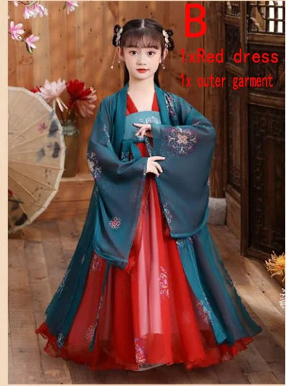 New Retro Chinese Hanfu Dress Imitation Chinese Tang Dynasty Girls Dress