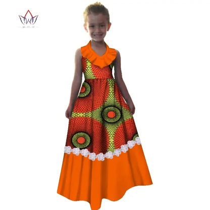 New Summer Africa Children Dress Dashiki European Root Yarn Cute Girls Dresses Sweet African Traditional Clothing WYT245