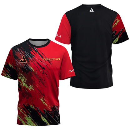 2024 New men's summer Table tennis monogram print Men's badminton Tennis brand Quick dry short sleeve men's Tops sports T-shirt