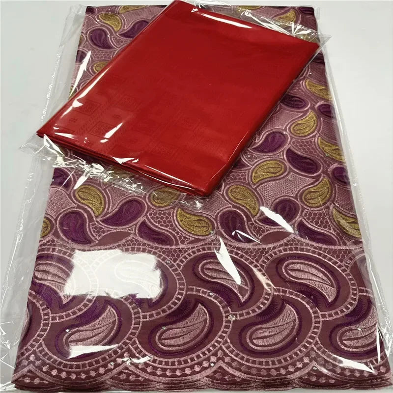 5 yard Swiss voile lace With 5 Y Basin Riche Brode fabric Dry lace embroidery African 100% cotton Dubai style 10L1092301