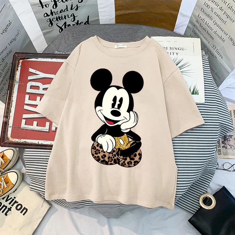 Kawaii Womens T-shirts Mickey Anime Blouses Y2k Clothing Graphic T Shirts Clothes Harajuku Oversized T Shirt Tops Harajuku