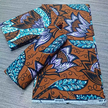 Most popular Veritable African Wax Real Fabric 100% cotton Ghana Nigeria Style 6 yards High Quality Ankara Prints wax Material