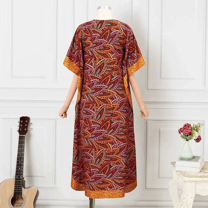 Plus Size 5XL VONDA Women Bohemian Printed Long Sundress 2024 Summer Casual Half Sleeve Loose Maxi Dress Oversized Party Vestido