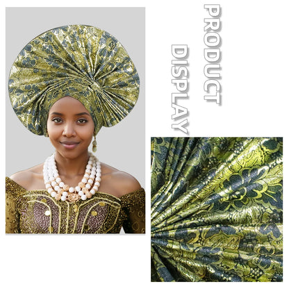 Exaggerated Fan-shaped Auto Gele Alrady Made Headtie for Women African Lady Headwraps Wedding Party Head Ties Female Turban Cap