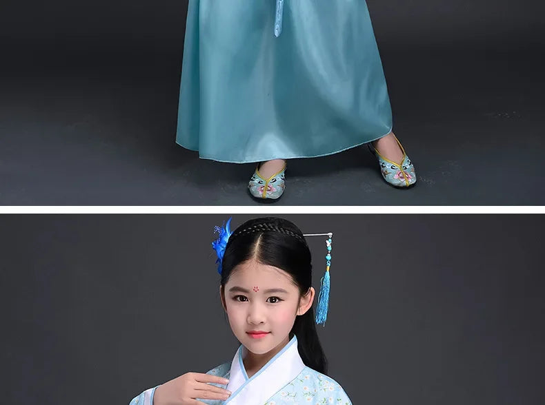 Ancient Costume Dance Girl Set Performance Show Child Clothing Cosplay Princess Chinese Traditional Dress for Girls Hanfu Dress