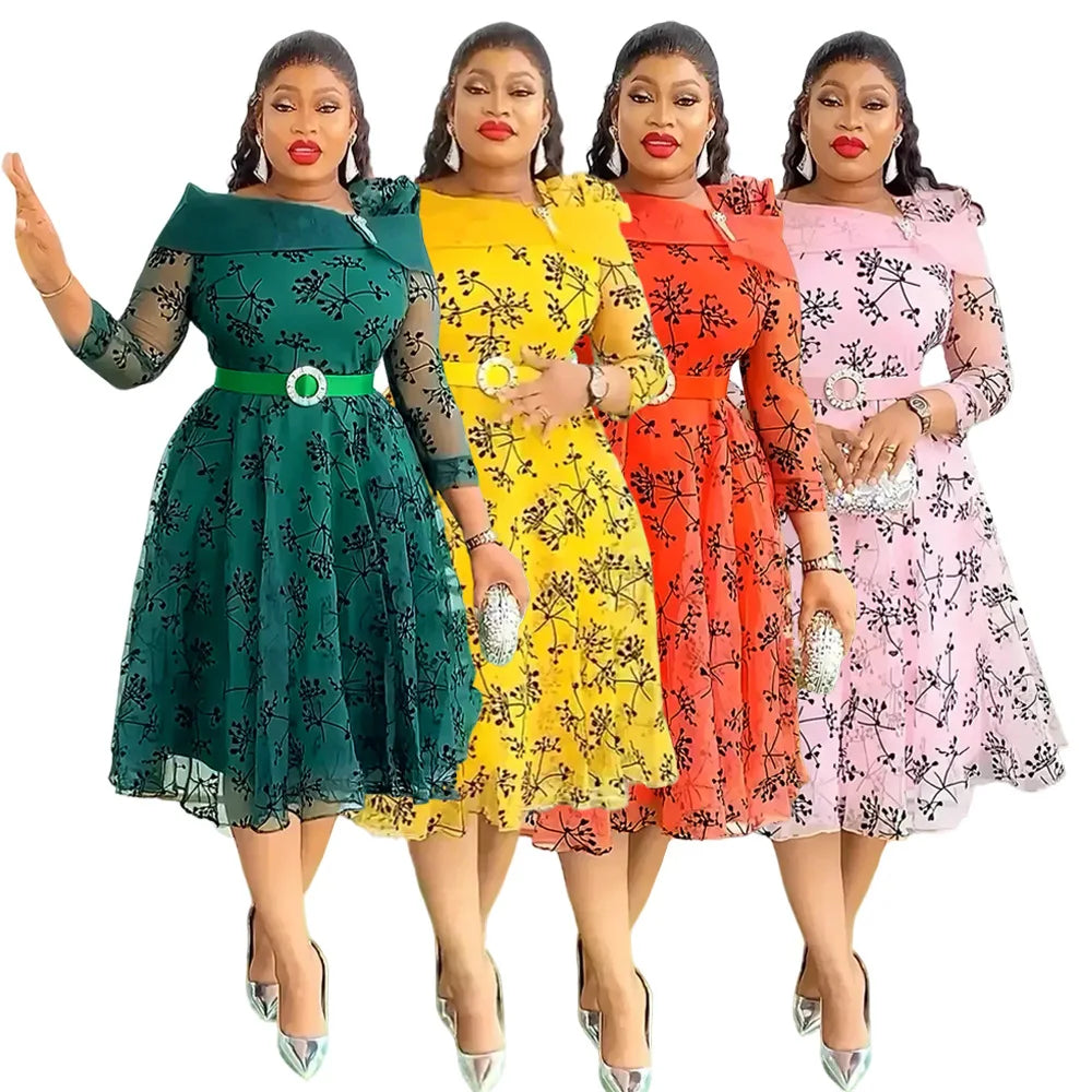 Elegant African Dresses for Women 2025 Africa Clothing Plus Size Wedding Party Dress Dashiki Ankara Office Lady Outfit Robe