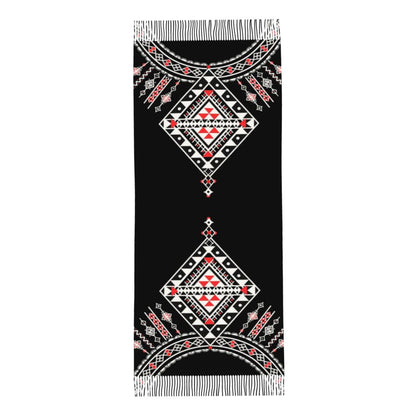 Kabyle Jewelry Scarf Wrap for Women Long Winter Fall Warm Tassel Shawl Unisex Amazigh Africa Ethnic Style Scarves