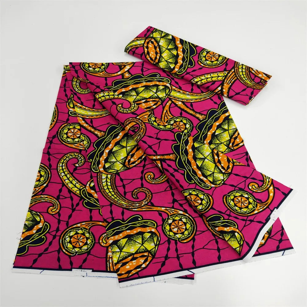 Latest High Quality 100% Cotton Fabric African Ankara Veritable Wax Clothes Ghana African Nigeria Wax 6 Yards For Wedding h32-16