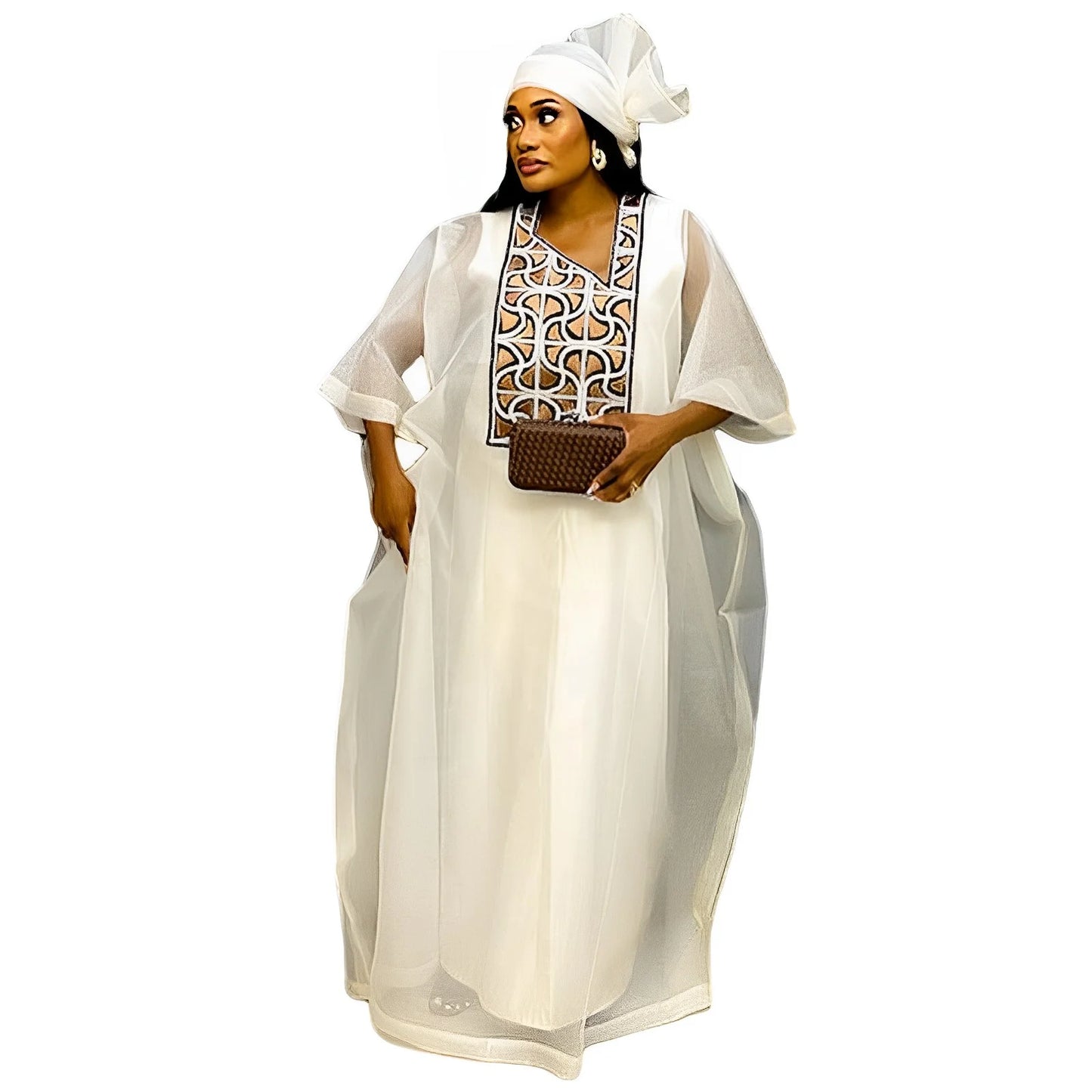 African Dress For Woman Embroidery Design Ladys Clothes Plus Size Dresses For Women Floor Length