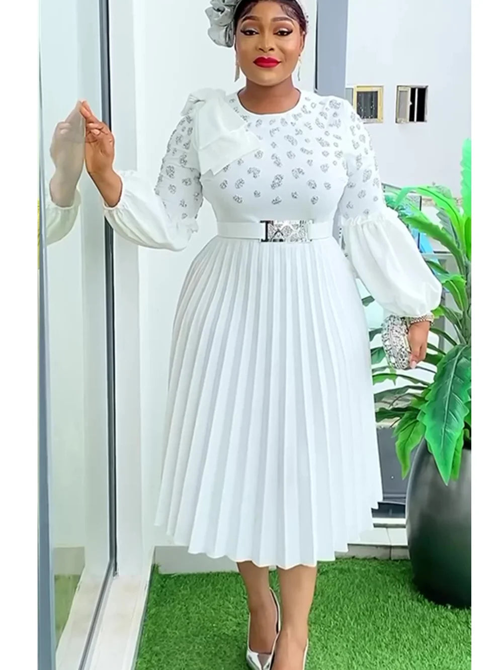 Elegant African Dresses for Women 2024 Africa Clothing Plus Size Wedding Party Dress Dashiki Ankara Office Lady Outfit Robe