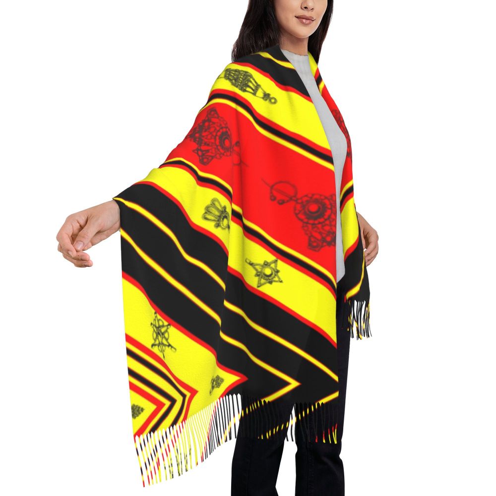 Print Amazigh Pride Tifinagh Patriotic Kabyle Scarf Men Women Winter Warm Scarves Traditional Geometric Amazigh Shawl Wrap